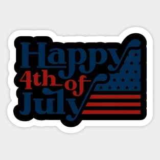 Hap4Th Of July Patriotic American Sticker